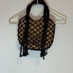 ASOS Black and Tan Woven Women's Bag